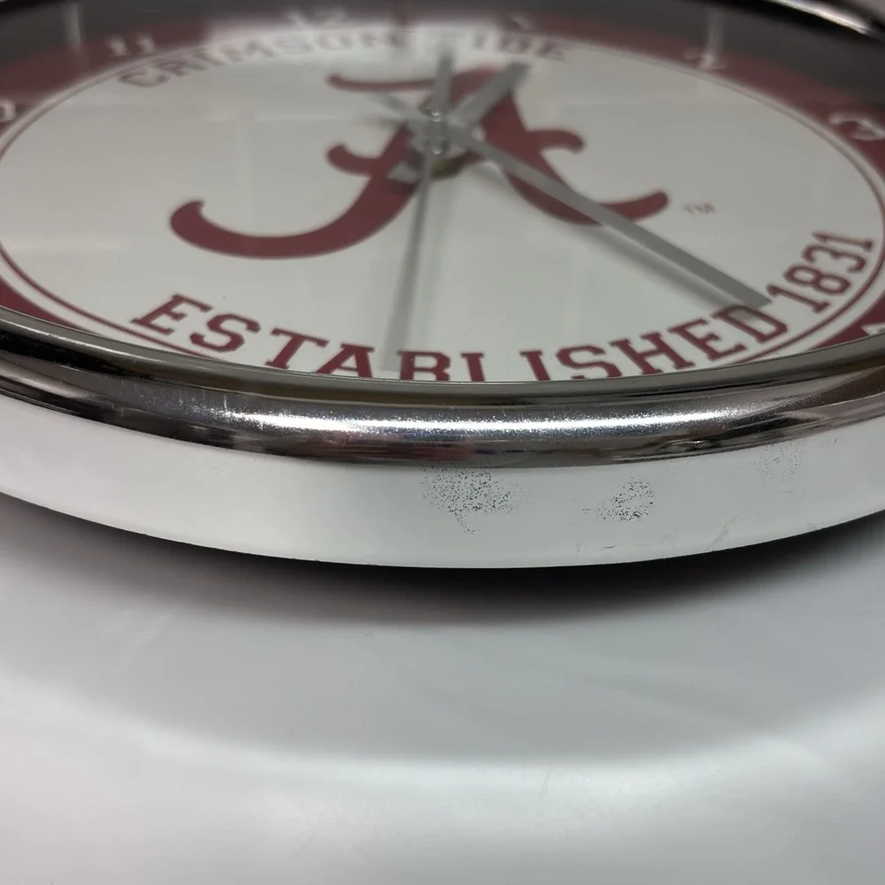 Alabama Crimson Tide Established 1831 Chrome Wall Clock NCAA Tested Works